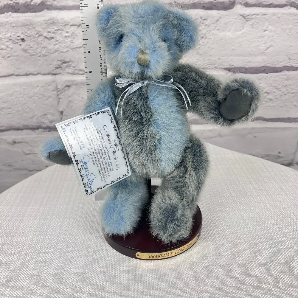 Mary‎ Meyer Grandma's Bear 1995 LE 589/2500 Jointed Blue Gray Plush Teddy Bear
